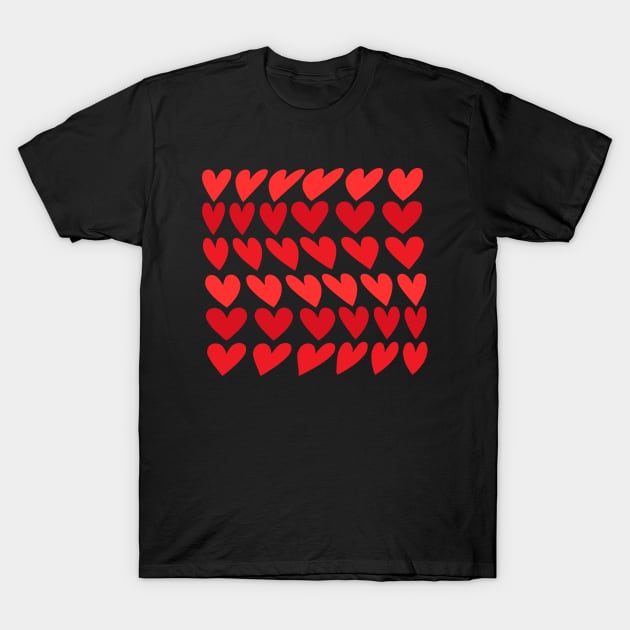 Beautiful Red Heart Pattern T-Shirt by PhotoSphere